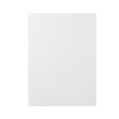 Pristine, bright white rectangular Bristol board, precision-cut, impeccably flat on a seamless, transparent, shadowless studio background, captured overhead. Concept of minimalist perfection