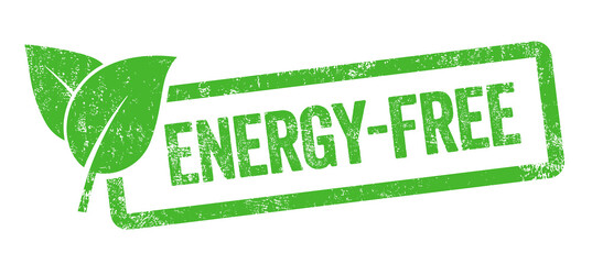 Green stamp isolated on a white background - Energy.-free