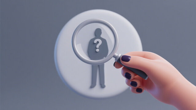 Holding a magnifying glass in hand to search for suspects