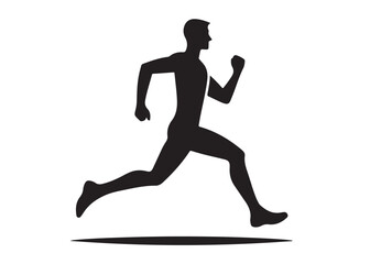 running person logo silhouette vector, vector logo icon of a running young person, running woman black logo silhouette vector, young person jogging logo vector silhouette on white background 