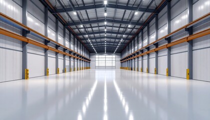 Empty warehouse interior, modern design