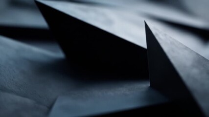 Abstract geometric shapes creating a modern architectural design with sleek lines and cool blue tones for futuristic background, dynamic motion and depth, perfect for tech branding