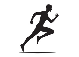 running person logo silhouette vector, vector logo icon of a running young person, running woman black logo silhouette vector, young person jogging logo vector silhouette on white background 