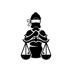 Silhouette of a lady holding scales of justice ideal for legal and justice related concepts