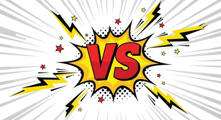 Comic Style vs Battle – Explosive Clash with Lightning Effects