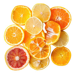 Obraz premium Citrus slices arranged in a square