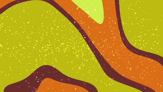 Abstracts Liquid Particles_ Retro groovy background animation with moving organic shapes and sparkling dots for vintage design projects