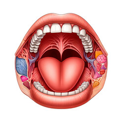 Detailed Anatomical Illustration of the Human Oral Cavity