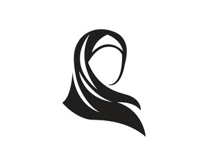 Silhouette of a muslim woman wearing hijab