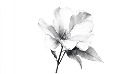 Detailed grayscale flower sketch