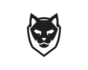 Vector illustration of a panther head silhouette