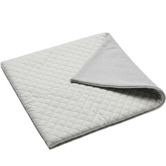 Pristine off-white double-sided fabric with subtle diamond quilting, distinct matte and luminous sides, isolated on a transparent background, concept of textile product quality