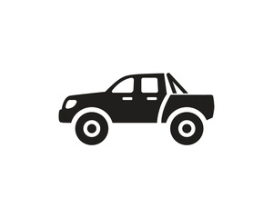 Vector illustration of a pickup car silhouette