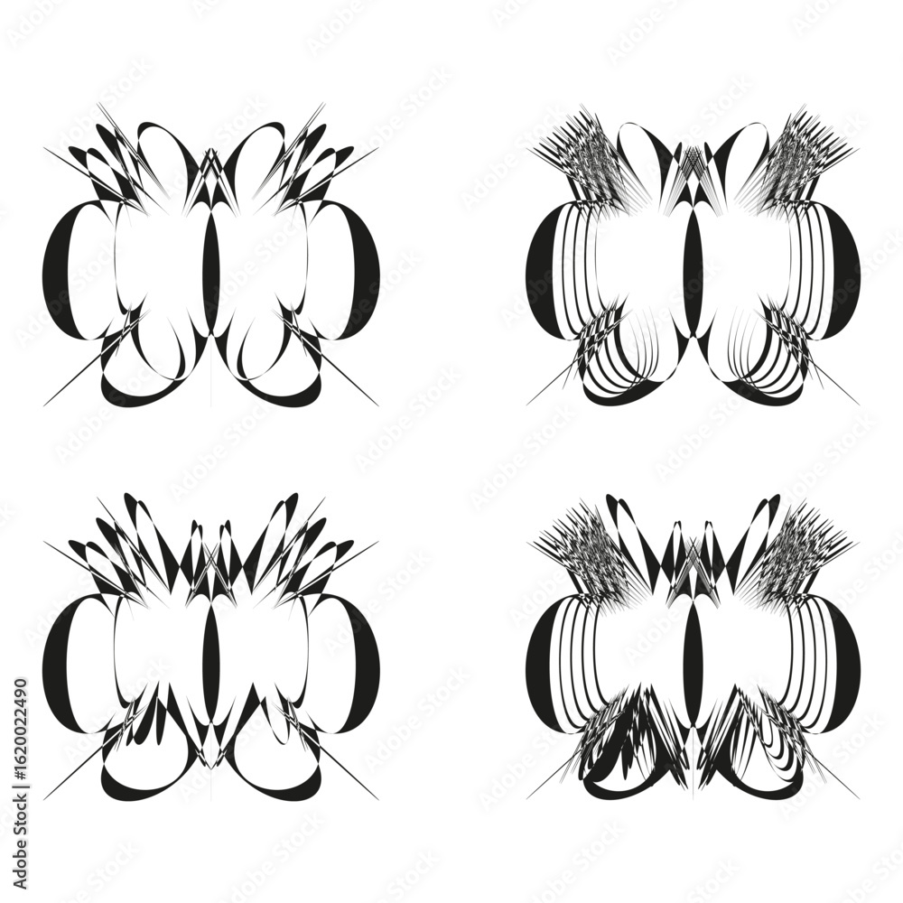Poster abstract modern shapes. dynamic flowing lines. artistic graphic vector. stylized element design. eps