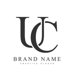 UC trendy logotype template. Initial letter u and c classic font style. Creative logo for company name or identity.