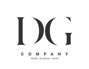 DG logo design. Initial letter d and g serif font style. Creative classic company name typography. Trendy logotype or identity.