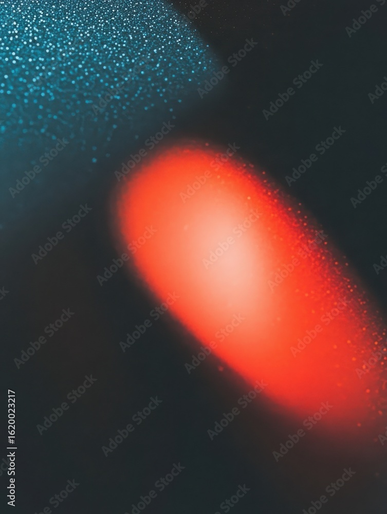 Aufkleber blurry red and blue lights create an abstract bokeh effect. defocused glowing particles. christmas o