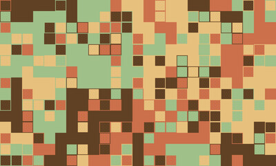 Abstract geometric mosaic pattern.  Earthy tones create a vintage, retro feel, perfect for website backgrounds, textile prints, or modern design projects.