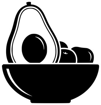 black avocado bowl fruit clip art preview