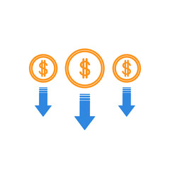 A clean and modern illustration symbolizing business growth. gold coins, arrows, and minimalist elements