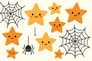 Cute stars and spider webs