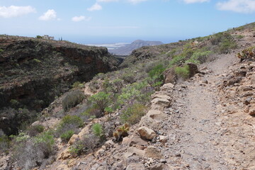 Berglandschaft mit Roque del Conde bei Los Cristianos und Arona auf Teneriffa