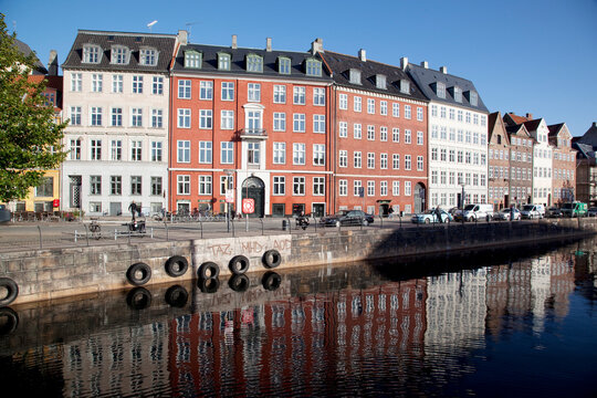 Architecture on Gl Strand and Canal, Copenhagen, Denmark, Scandinavia