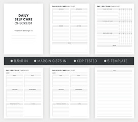 Daily Self Care Checklist Printable, Self Care Habit Tracker, self-care routine, self-love