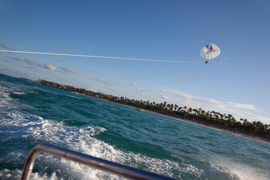 Paragliding, Bavaro Beach, Punta Cana, Dominican Republic, West Indies, Caribbean