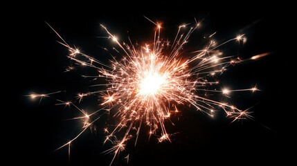 Vibrant Sparkler Explosion Against Black Background &ndash; Perfect for Celebrations and Events
