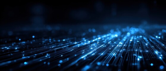 Abstract Blue Light Trails: Futuristic Digital Background for Tech and Innovation Projects