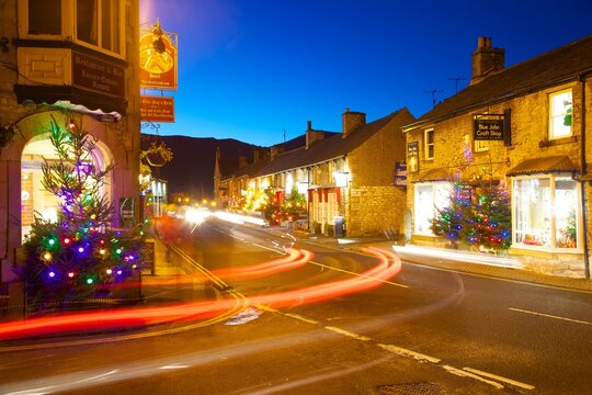 Castleton at Christmas, Peak District National Park, Derbyshire, England