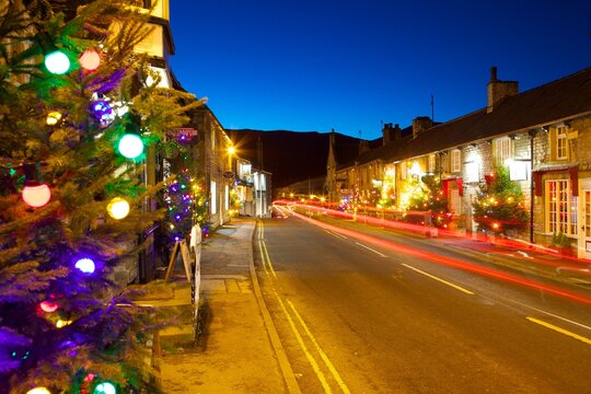 Castleton at Christmas, Peak District National Park, Derbyshire, England