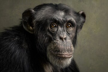 Majestic ape's intense gaze reveals profound intelligence and raw natural beauty.