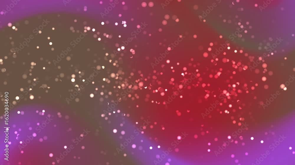 Poster abstracts particles_ ethereal bokeh sparkles dance across a vibrant gradient background of red, brow