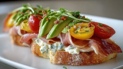 Gourmet Avocado Toast with Cherry Tomatoes and Prosciutto – A Culinary Delight