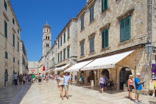 Stradun and St. Saviour's Church, Dubrovnik, Dalmatia, Croaita