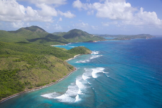 View of South Coast toward Proctors Point, Antigua, Leeward Islands, West Indies, Caribbean