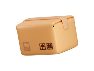 Cardboard box icon 3d render concept of delivery cargo package box icon vector illustration
