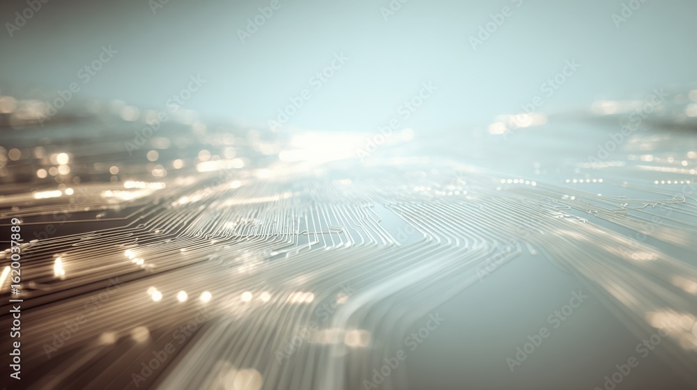 Poster futuristic abstract circuit board background with glowing elements for technology and innovation con