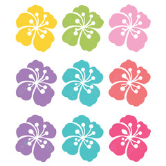 Vibrant Hibiscus Flower Icons