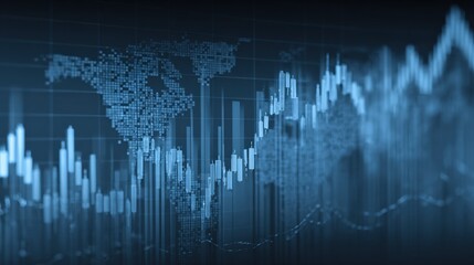 Dynamic Financial Data Visualization: Global Stock Market Trends in Blue Tones