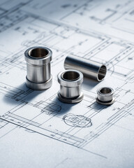 Metal pipe fittings and connector on schematic