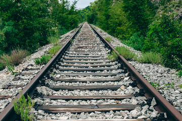 railway tracks in the countryside