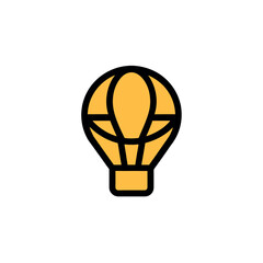 Vector art of simple flat icon of a hot air balloon isolated on white background