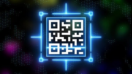 scanning a QR code on a smartphone. 4K video illustration. Scanning QR code animation, Alpha channel, transparent background. 4K resolution - Powered by Adobe