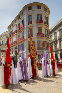 Locals taking part in the Resurrection Parade on Easter Sunday, Malaga, Costa del Sol, Andalusia, Spain