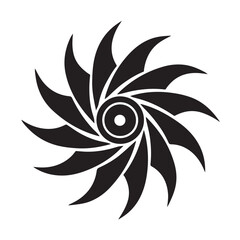 Fototapeta premium Wind Symbol Silhouette Vector