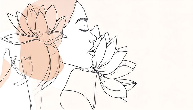 Elegant woman with flowers