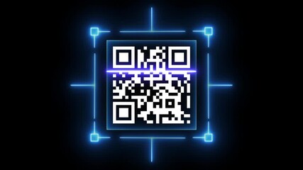 Animation of data processing and qr code Scanning the QR code icon ,Scanning Parcel Barcode. Online Retail Shop Order in Drops hipping Delivery Service Warehouse. 4k video - Powered by Adobe